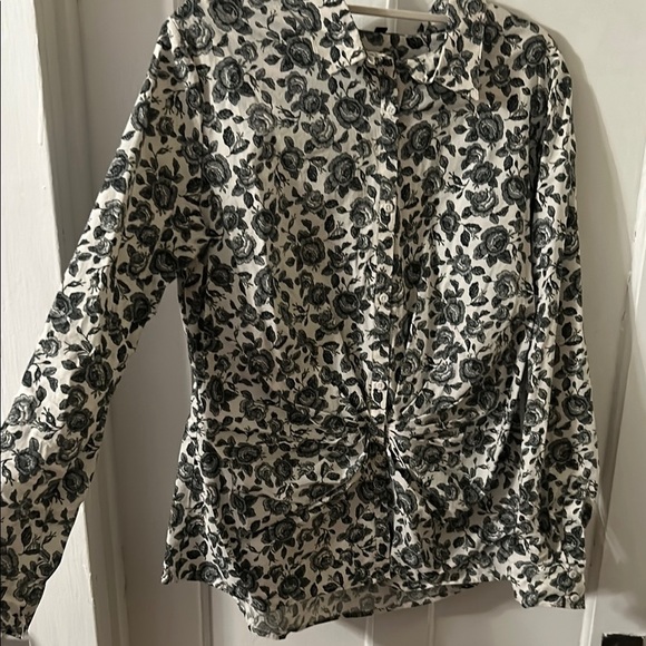 Thakoon Button Up Floral Print Women's Top - Black and White - Picture 1 of 9